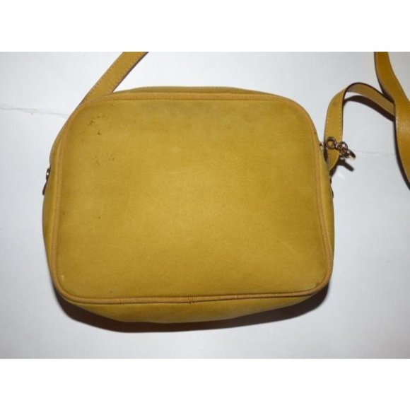Salvatore Ferragamo Vintage Mustard Yellow Suede And Leather Crossbody - Picture 6 of 12
